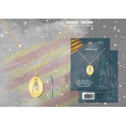 Colgante Virgen Montserrat Acero Dorado - Coleccion Catalunya